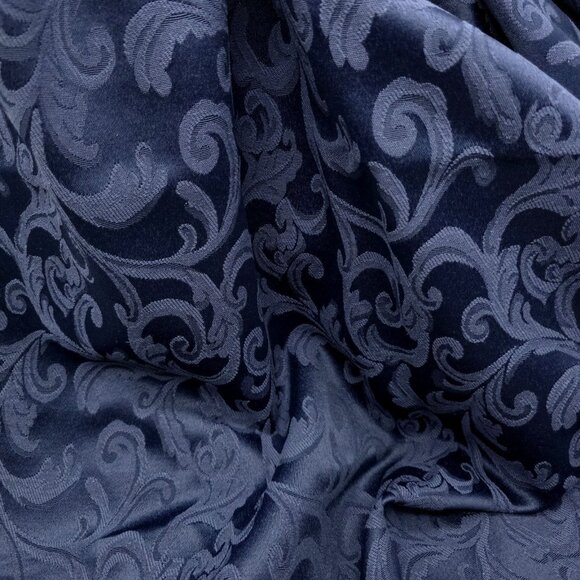 Vintage Royal Blue Floral Brocade Fabric 1.75 yd x 54" French Style Upholstery - Picture 3 of 4